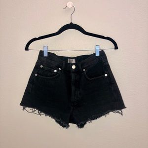 Black cut off jean shorts